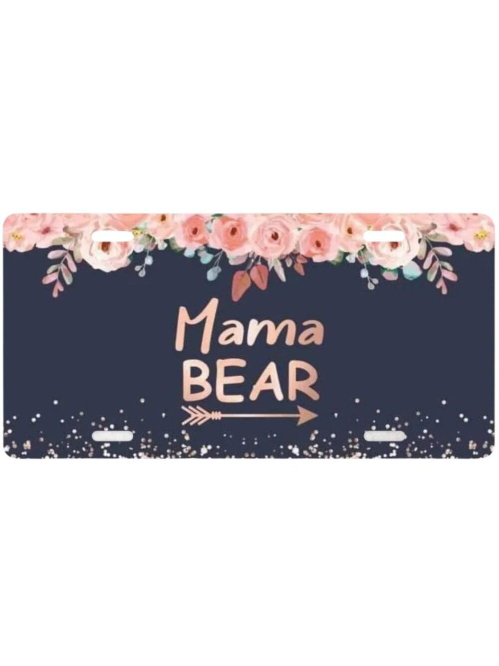 Mama Bear Floral Custom Car Tag Handmade Vehicle License Plate